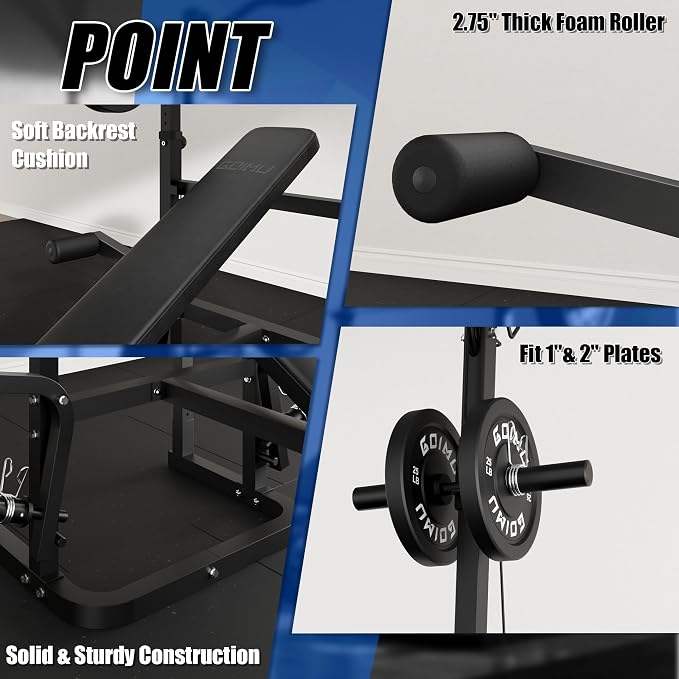 Z3 900LBS Olympic Weight Bench Set with Leg Extension, 9 in 1 Workout Press with Preacher Curl Pad and LAT Pulldown, Strength Training Bench for Home Gym