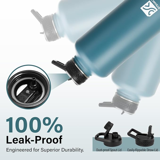 DYSANKY Insulated Water Bottle | Thickened Stainless Steel for Gym and Hiking with Straw, Carrier Bag, Handle Strap | BPA-Free 87 oz