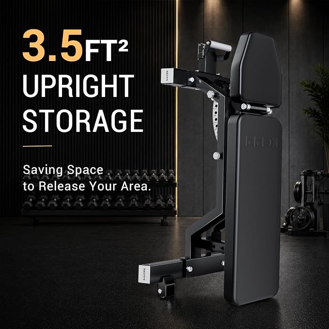Keppi Fitness Bench6000 Weight Bench, Commercial Grade FID Workout Bench | 2200lb Flat Capacity, 11 Back&8 Seat Specialized Angles for Serious Lifters, 97lb Frame Weight with above 1 Gauge Support