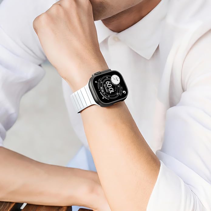 SNBLK Magnetic Band Compatible with Apple Watch Bands for Men 44mm 45mm 46mm 49mm 42mm 41mm 40mm 38mm Women, Secure Silicone Sport Loop Magnet Strap for iWatch Ultra 3 2 1 SE Series 11 10 9 8 7 6 5 4