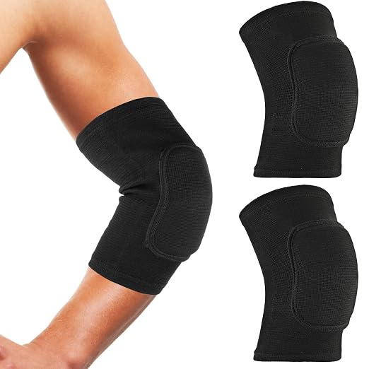 COMNICO Arm Brace Pads Elbow Protector Strap Pair, Breathable Anti-Collision Sponge Tendonitis Fitness Volleyball Basketball Tennis Golfers Knee Support Band for Kids Men Women Elderly