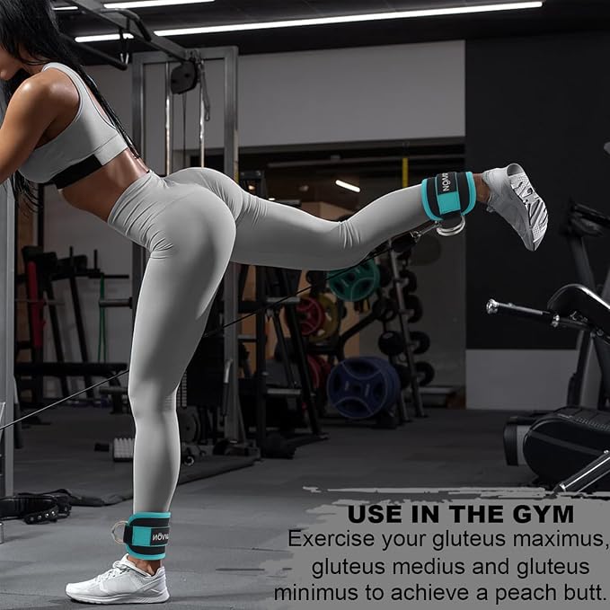 Barbell Pad Set - Hip Thrusts Pads for Squat&Lunges/Bench Press Bar Padding | Standard Olympic Weight Bar Foam Pad,Gym Accessories for Women with Bar Bad -With Ankle Straps,Wrist Straps for Weightlifting