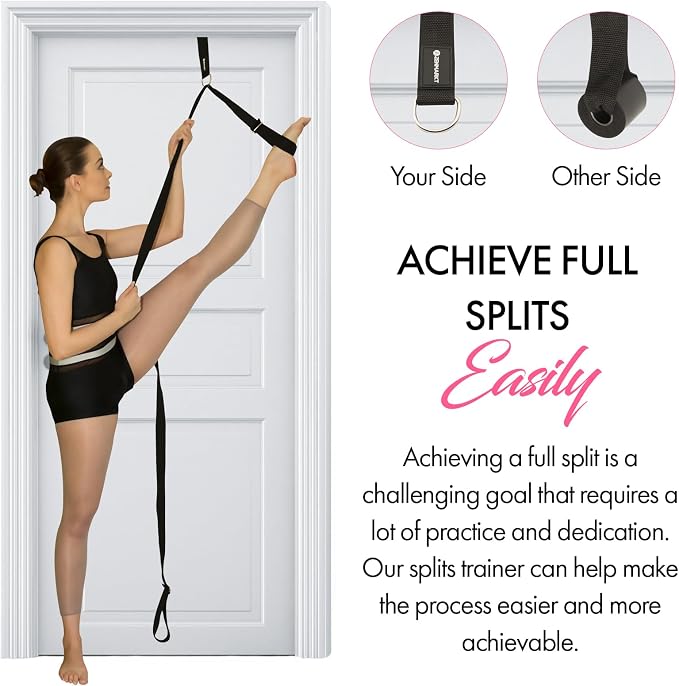 Stretching Strap with Door Anchor for Splits and Flexibility Training | Improve Leg Flexibility at Home, Ideal for Ballet, Dance, Cheerleading, Yoga, Pole Dance and Gymnastics