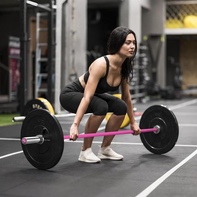 4FT Chrome Steel Olympic Barbell, 500LB | 20LB compact bar with 28mm knurled grip, bearing sleeves, 7.6-inch loadable length, and 2-inch plate fit