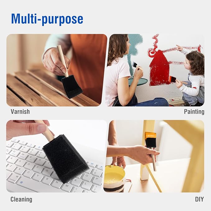 Mister Rui Mini Paint Roller Kit 22 Pieces, 4" 2" Paint Rollers Foam Brush | Small Foam Microfiber Paint Roller Covers with Paint Tray Liners, tape, Paint Roller Frame, 1.5’’ Brush for Painting Walls