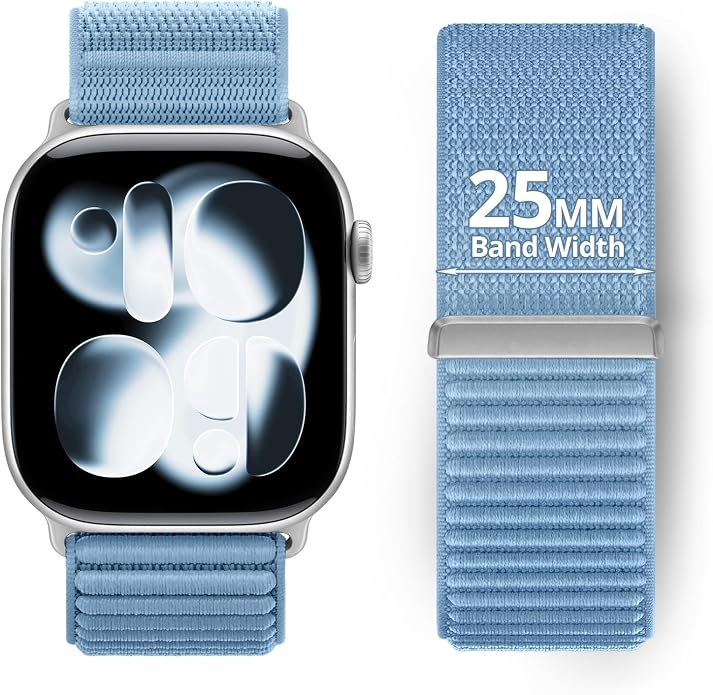 Nylon Loop Sport Band Compatible with Apple Watch Ultra 3 2 Band 49mm 46mm 45mm 44mm 42mm 41mm 40mm 38mm Women Men, Stretchy Strap Elastic Fabric Wristband for iWatch Series 11 10 SE 9 8 7 6 5 4 3 2 1