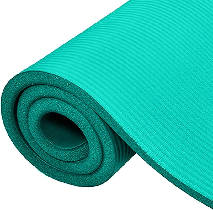 BalanceFrom Yoga Mat, 1-Inch Extra Thick High Density Exercise Mat, Anti-Tear Exercise Yoga Mat with Carrying Strap, Suitable for Various Yoga Exercises, Multiple Colors