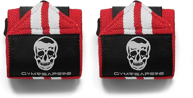 Gymreapers Weightlifting Wrist Wraps (IPF Approved) Professional Quality Wrist Support with Heavy Duty Thumb Loop - Best Wrap for Powerlifting Competition, Strength Training, Bodybuilding