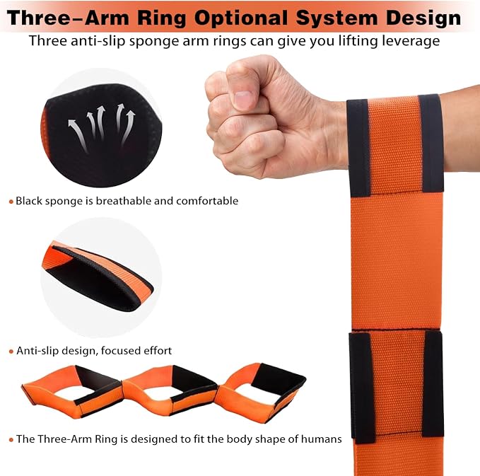 Moving Strap Kits for Lifting with Anti-Slip Sponge Pads, 2-Person Adjustable Lifting and Moving System with Cotton Gloves and Storage Bag,Heavy Duty Carrying for Appliances Furniture, up to 850LBS