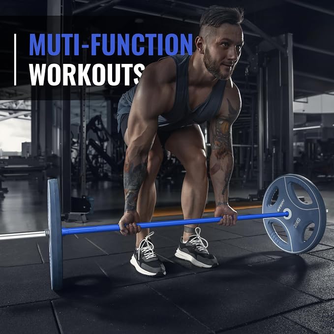TECHNOAGE Steel Standard Barbells for 1-Inch Plates, 350LB | Standard steel bars for 1-inch plates with 350LB capacity, knurled grips, and compact 5FT or 6FT options