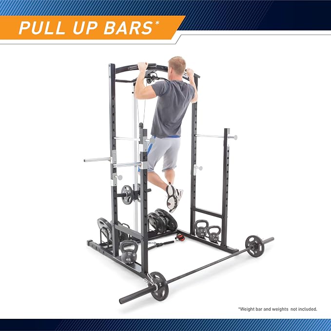 Marcy Strength Training Home Gym Cage with Pulley System for Weightlifting, Bodybuilding, Full Body Workout Equipment for Home Exercise
