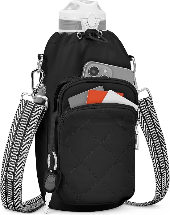 Water Bottle Bag Crossbody,Insulated Holder Purse