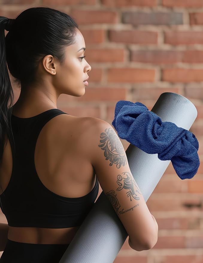 Yoga Mat Scrunchie Yoga Mat Strap Carrier Pilates Mat Holder | Holds Your Yoga Mat in Style, Adjustable & Stretchy Yoga Mat Band, Fits Most Standard Yoga Mats (mat not included),Yoga Gifts