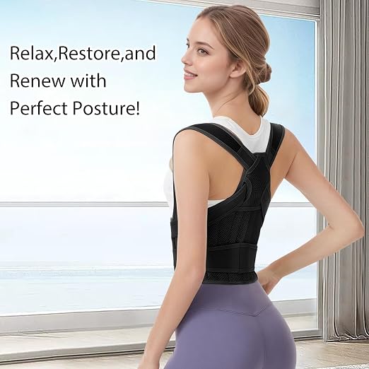 Posture Corrector for Women/Men Adjustable Full Back Brace Support | Upper & Lower Back for slouching,breathable&Lightweight,Back Pain Relief,Shoulder Straightener