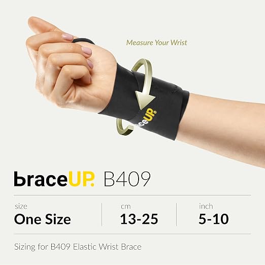 BraceUP Lightweight Wrist Brace 2 Pack – Wrist Support for Carpal Tunnel, TFCC, Tendonitis & Arthritis, Compression Wrist Wrap for Pain Relief, Thin & Lightweight, One Size