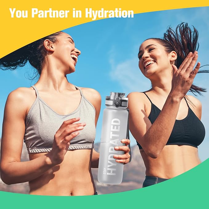 Sahara Sailor Water Bottle 32oz, Durable and Leakproof Water Bottles Motivational with Time Marker, Tritan, BPA Free, Wide Mouth with Easy Clean Brush for Gym, Travel, Home, School, Office (1 Bottle) | Bpa Free, Leakproof Wide Mouth With Fast Flow Lid ...