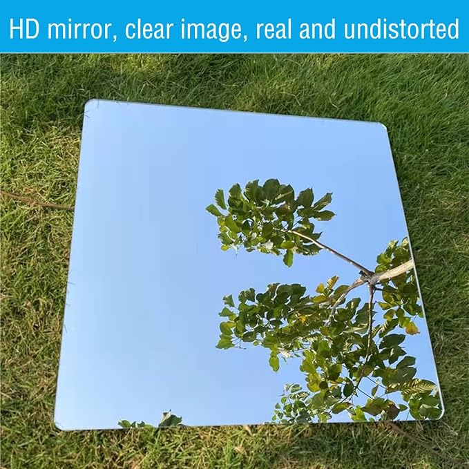 16" x 12" x 4Pcs Acrylic Mirror Sheets, Decorative Wall Mirrors | Flexible Full Body Full Length Mirror Tiles with Self Adhesive Tapes, Non Glass Mirror Stickers for Bathroom Gym Wall Decor
