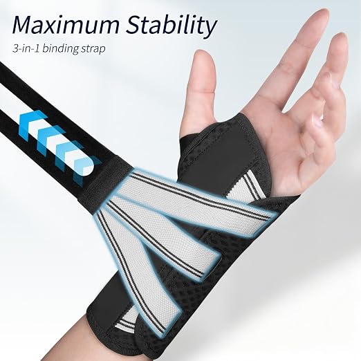 Wrist Brace for Carpal Tunnel,Night Wrist Support Pain Relief Wrist Splint for Arthritis Tendonitis Sprains Hand Brace for Work Fit for Women and Men(Right,L-XL)