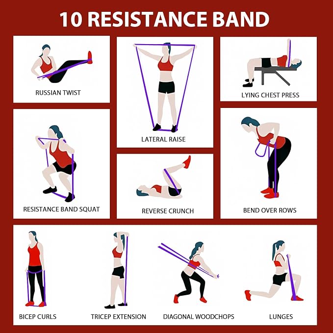 LEEKEY Pull Up Assistance Bands,Muit Levels Resistance Bands for Senior/Adults,Exercise Bands with Door Anchor, Strength Bands for Fitness Training, Physical Therapy,Home Gym Workouts
