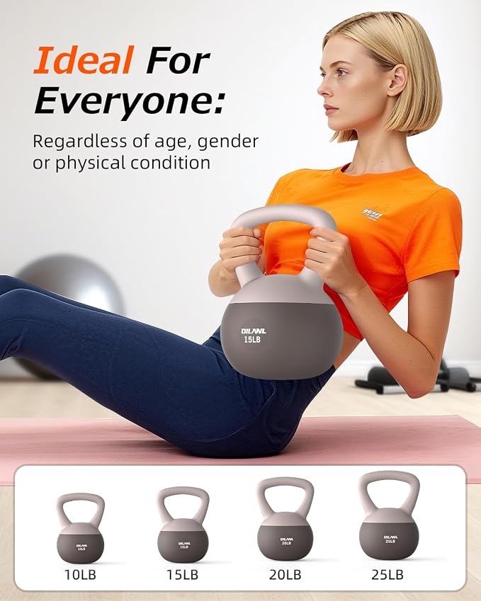 Soft Kettlebell, Safe Strength Training Kettle bell, Cushioned Impact | Resistant Base and Anti-Slip Grip Weight, Kettlebells Set for Home Workouts and Men/Women/Beginners,With Non-slip Gloves