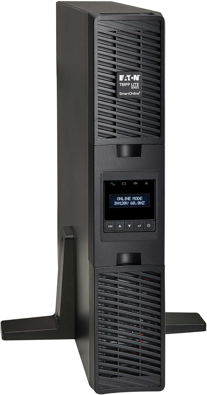 Tripp Lite Eaton Series SmartOnline 1500VA UPS, Pure Sine Wave Double-Conversion, 1350W, 2U Rack/Tower, Extended Run, Network Card Option, LCD, 2 Year Warranty & $250,000 Insurance (SU1500RTXLCD2U)