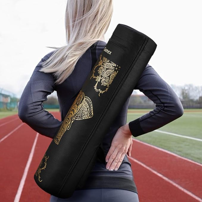 Gonex Yoga Mat Bag, Full-Zip Mat Carrier | 600D Oxford Fabric, Wet Pocket, Front Zip Pocket, Adjustable Strap, Fits Mats up to 26"