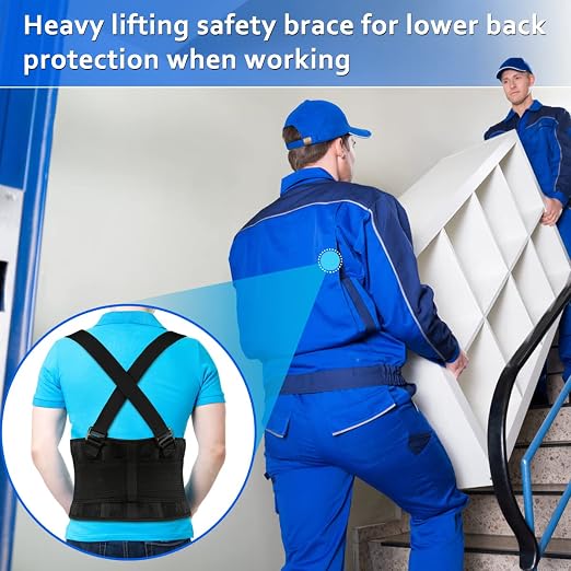 Back Brace Lumbar Back Support Belt for Women and Men - Lower Back Pain Relief - Heavy Lifting Support with Removable Adjustable Belt for Moving and Warehouse,XL/2XL(37"-45")