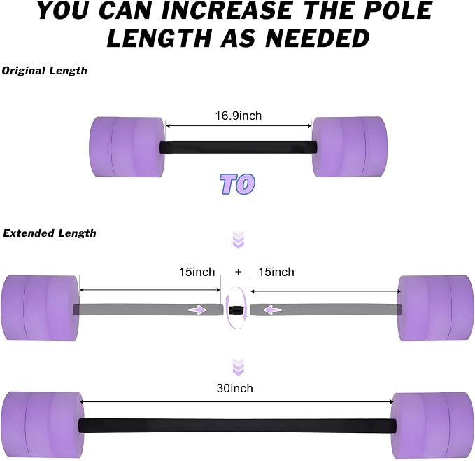 Hikeen Aquatic Exercise Dumbbells Water Dumbbell Pool Resistance Aquatic Fitness Barbells with 4 High-Density EVA Foam Pool Weights Dumbbells, for Water Aerobics Weight Loss