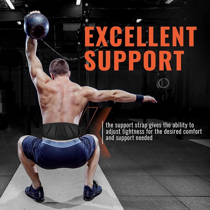 Weight Lifting Belt for Men and Women, 6 Inch, Bodybuilding & Fitness Back Support for Cross Training Workout, Squats, Lunges