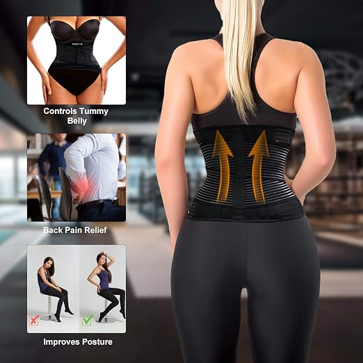 TESETON Back Brace for Men and Women, Back Support Belt Relief Lower Back Pain Herniated Disc, Sciatica, Scoliosis, Breathable Mesh, Lumbar Support Belt, Back Brace for Lifting at Work 02 Beige-S
