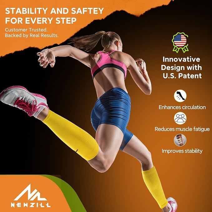 NEWZILL Compression Calf Sleeves (20-30mmHg) for Men & Women Perfect Option to Compression Socks for Running Travel Nursing