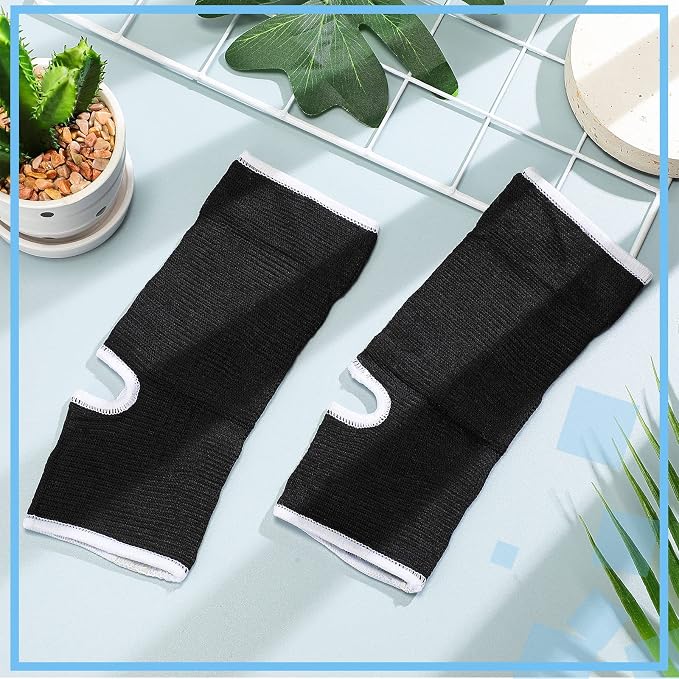 Haysandy 4 Pieces/ 2 Pair Kids Ankle Support Brace Elastic Kids Compression Socks Knitted Ankle Sleeve for Jogging Running Fitness(Black,10-15 Years)