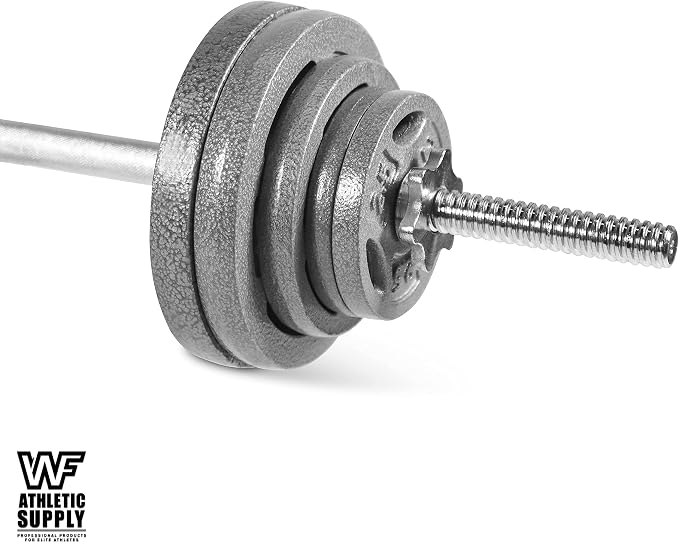 WF Athletic Supply Cast Iron 1-Inch Standard Grip Plate for Strength Training, Muscle Toning, Weight Loss & Crossfit - Multiple Choices Available