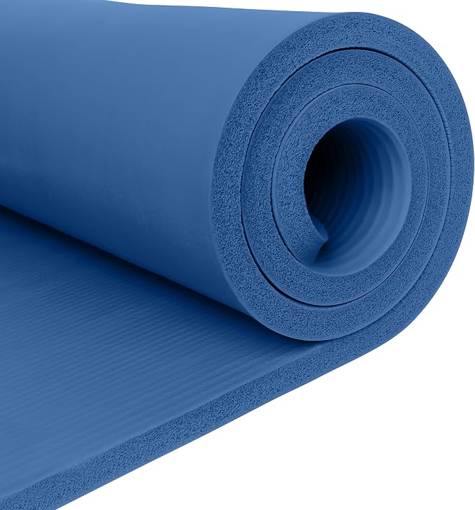 Retrospec Solana Yoga Mat 1" Thick w/Nylon Strap for Men & Women - Non Slip Exercise Mat for Home Yoga, Pilates, Stretching, Floor & Fitness Workouts