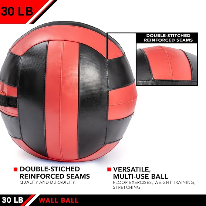 JFit Wall Ball – Premium Soft Weighted Exercise Ball for Strength, Conditioning, Gym & Home Workouts, 4-30 LB