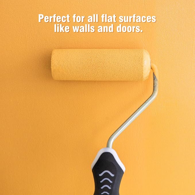 Mister Rui High Density Foam Paint Roller, 10 pcs, 4 Inch Mini Paint Roller | Small Paint Roller Covers for Painting Walls, Furniture Painting, One-Side Flat Design for Corners and Tight Spaces & Edge