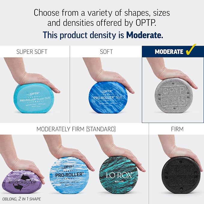 OPTP Silver AXIS Moderately Firm Foam Roller – Half-Round, Silver, 12" x 3" | Moderate density for sports medicine, physical therapy, Pilates, yoga - myofascial release on trigger points