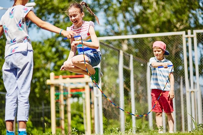 Double Dutch Jump Rope Long Jump Rope 16 FT 1 Pack/2 Pack, Adjustable Soft Beaded Diy Jump Rope for Kids Adult Long Enough for 5-6 Jumpers