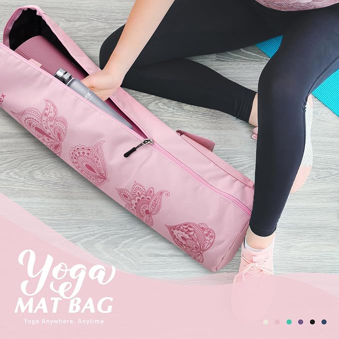 Gonex Yoga Mat Bag, Full-Zip Mat Carrier | 600D Oxford Fabric, Wet Pocket, Front Zip Pocket, Adjustable Strap, Fits Mats up to 26"