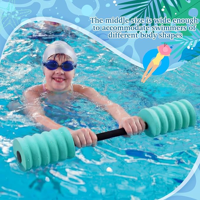 Soulchen Long Aquatic Exercise Dumbbells Pool Exercise Foam Water Weights Dumbbell Aquatic Pool Barbells with High Density EVA Foam for Swim Water Aerobics Workouts Loss