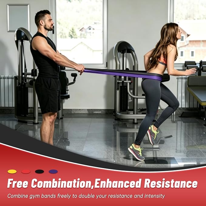 Resistance Bands for Working Out, 4-Level Pull Up Assistance Bands, Exercise Bands for Women & Men, Stretch Workout Bands for Full-Body Training, Fitness, Physical Therapy, Pull Up Bands at Home, Gym