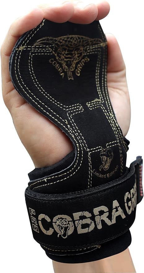 Cobra Grips Weight Lifting Gloves with Adjustable Neoprene Padded Wrist Wraps - Heavy Duty Alternative to Power Lifting Hooks for Deadlifts