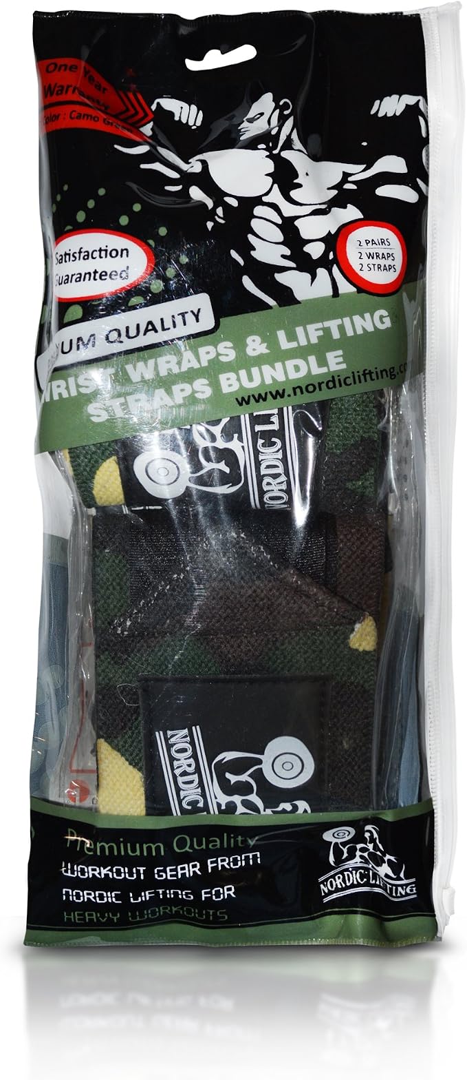 Wrist Wraps + Lifting Straps Bundle (2 Pairs) for Weightlifting, Cross Training, Workout, Gym, Powerlifting, Bodybuilding - Support for Men/Women, Avoid Injury During Weight Lifting