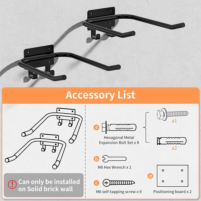 2 Packs Medicine Ball Rack Wall Mount Exercise Ball Holder with Hook | Med Ball Holder, Heavy Duty, Holds Up to 44 lbs, Fits Balls 7.5" + Diameter, Space Saving, Home Gym/Garage Gym Organizer