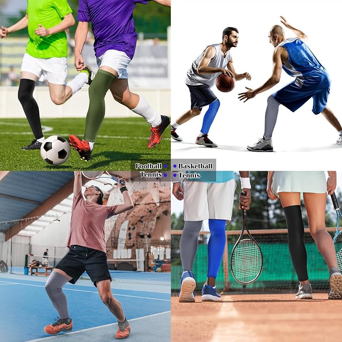 Tatuo Leg Sleeves Compression Long Knee Sleeve UV Protect for Men Women Sport Basketball Football