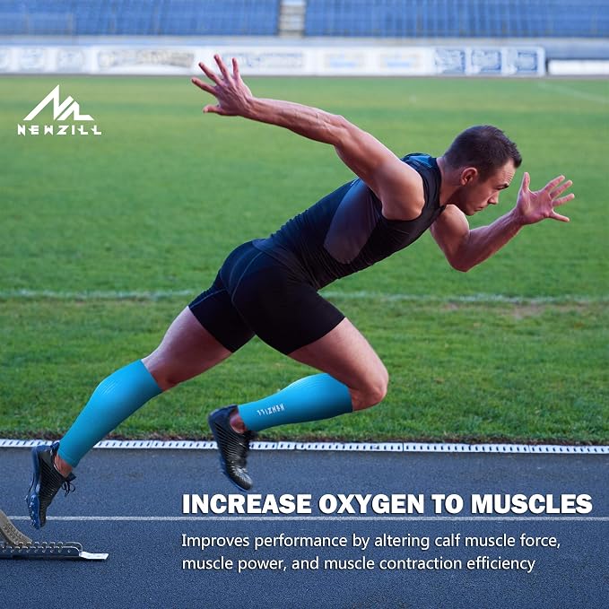 NEWZILL Compression Calf Sleeves (20-30mmHg) for Men & Women Perfect Option to Compression Socks for Running Travel Nursing