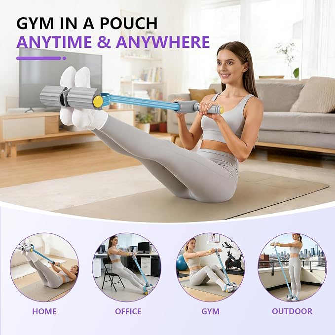 Upgraded Pedal Resistance Band with Handle, Soft Durable Fashion Puller Exercise with Thickened 6 Tension Ropes, Tube Pedal Resistance Device for Abdomen, Waist, Arm, Leg, Core/ABS