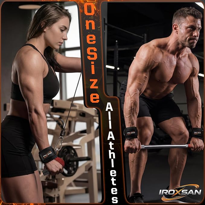 Weight Lifting Straps with D Ring, Wrist Straps for Deadlifting, IROXSAN