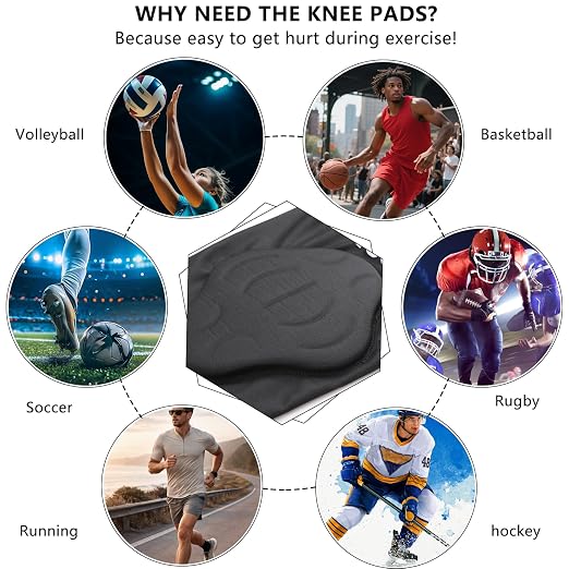 Padded Knee & Shin Guards, Compression Adult Proslide Leg Sleeve Pads, Sliding Anti-Slip Breathable Foam Padding Knee Brace for Football & Multi-Sport (1 Pair)