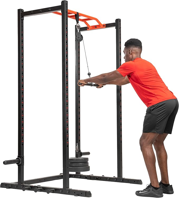 Sunny Health & Fitness Power Cage Squat Rack Attachments for Home Gym | Strength Training, Expanded Workout Variety, Durable Construction, Secure Fit, Quick Installation, Versatile Exercise Support